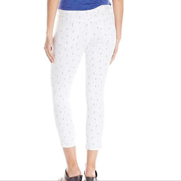 AG Adriano Goldschmied Stilt Cigarette Crop Jean Mosaic Print Optic White  Sz 27 - Picture 2 of 16